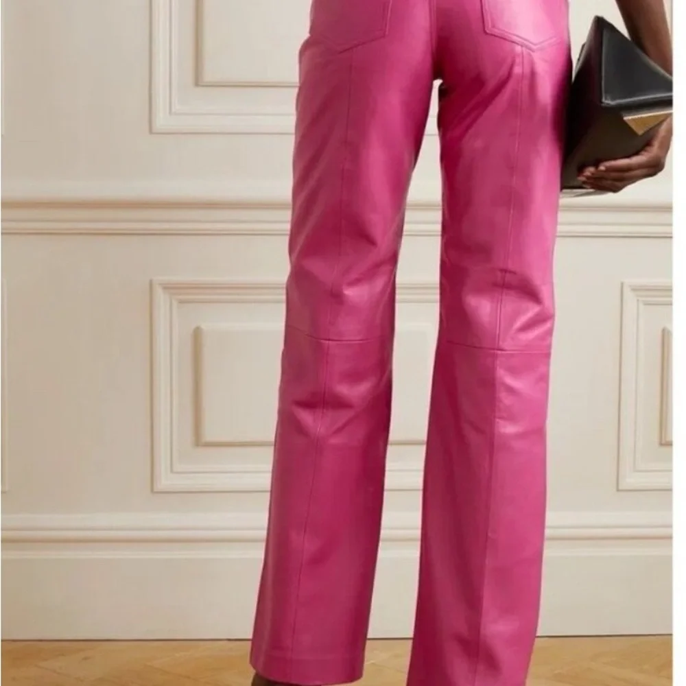 Women's Pink Straight Leg Pants - Picture 6 of 8